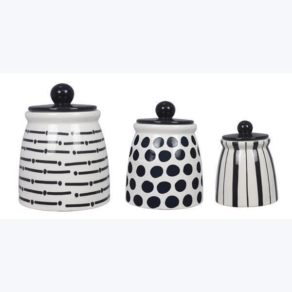 3 piece black and white canister set - $119.95