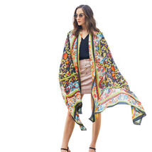 Anyyou 100% Mulberry Silk Multicolor Long Scarf Luxury Brand Women Beach... - $101.50