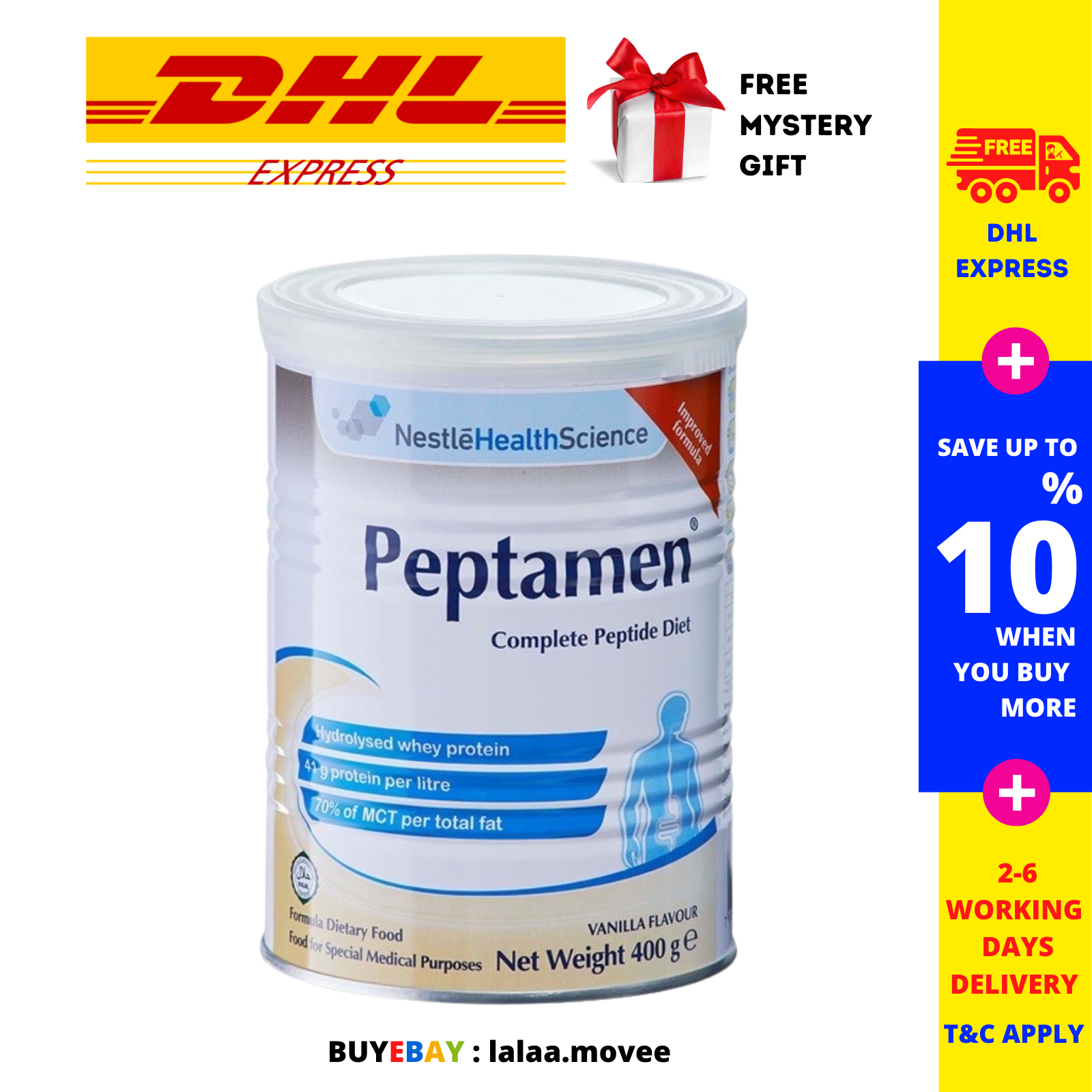 2 x 400g Nestle PEPTAMEN Complete Peptide Diet Vanilla Flavor FAST SHIPPING - $124.55