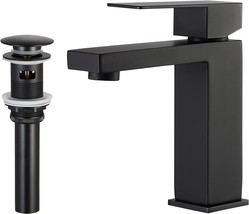 Kes Black Bathroom Faucet With Pop-Up Drain Stopper And Overflow, Cupc, C3. - £67.96 GBP