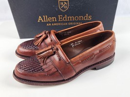 Allen Edmonds Cody Mens Size 8.5 D Brown Chili Tassel Woven Loafers Shoe... - £35.60 GBP