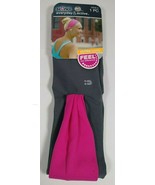 Scunci Everyday &amp; Active Gray &amp; Pink Stretchy Fabric Headband Wrap #39536 - £7.07 GBP