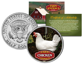 CHICKEN * Collectible Farm Animals * JFK Kennedy Half Dollar U.S. Colori... - $12.16