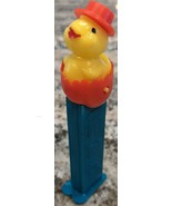 Vintage Easter Chick PEZ Dispenser, Red Hat &amp; Egg, Blue Stem 1994 Hungary - £1.53 GBP