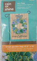 Succulent Blue Flower Wreath 12.5&quot; X 18&quot; Garden Porch Flag Rain or Shine  - £6.28 GBP