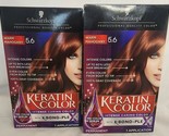 (2 Ct) Schwarzkopf Keratin Color 5.6 Warm Mahogany Permanent Hair Color ... - £23.35 GBP