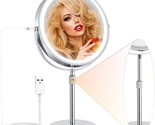 Dare Tobe 8&quot; Led Lighted Tabletop Makeup Mirror With Magnification,, Chr... - £40.71 GBP