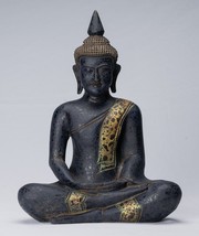 Ancien le Khmer Style Bois Assis Statue de Bouddha Dhyana Meditation de Mudra - - £389.73 GBP