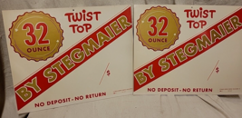 Pair of Vintage NOS Stegmaier Beer Signs 32 Oz Twist Top Easel Back - £22.16 GBP