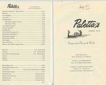 Paletta&#39;s Imported Food &amp; Deli Menu Recoleta San Antonio Texas 2001 - $17.82