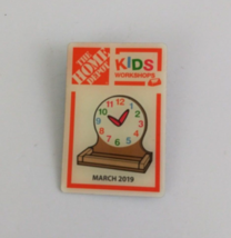 The Home Depot Kids Workshops Wooden Clock Lapel Hat Pin - £5.04 GBP