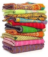5 Piece Set Handmade Indian Vintage Kantha Quilts Reversible Bohemian Ho... - $84.27