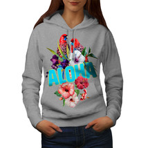 Wellcoda Hawaiian Aloha Bloom Womens Hoodie, Bird Casual Hooded Sweatshirt - £29.12 GBP