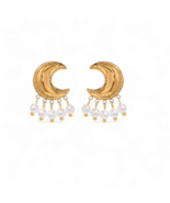 LUME Pearl Drop Crescent Moon Earrings - $20.00