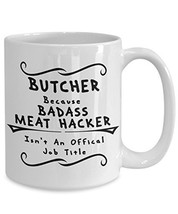 Butcher Mug - Badass Coffee Cup - Funny Gift For Work - White Ceramic - £13.35 GBP