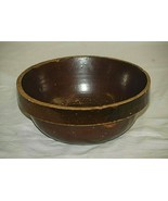 Antique Primitive Stoneware Mixing Bowl Brown Salt Glazed Rustic Farmhou... - £30.92 GBP