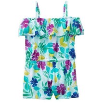 NWT Gymboree Jump Into Summer Girls Floral Blue Ruffle Romper Sunsuit Jumpsuit - £5.18 GBP