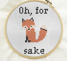 Stamped Cross Stitch Kit Beginner, Oh for Fox Sake - $12.07