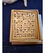 Vintage wooden stell ball Marble tilting Maze puzzle game roll [GAM10320] - $1,805.65 MXN