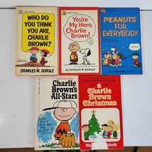Charlie Brown paperback books vintage lot of 5 - £11.65 GBP