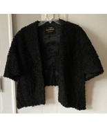 Women&#39;s Black Persian Curly Lamb Wool Fur Cape Shawl Stole Wrap - £55.14 GBP