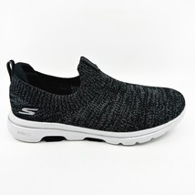 Skechers Go Walk 5 Trendy Step Black Gray Womens Size 8 Wide Comfort Shoes - £48.07 GBP