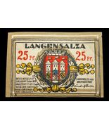 1921 Germany Notgeld Error Note // Langensalza 25 Pfennig Printing Error... - $125.24