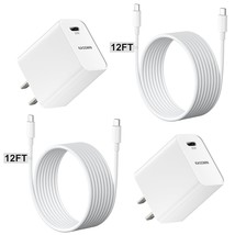 Iphone 15 Charger Fast Charging, 2Pack Ipad Pro Charger 12Ft Type C To C Cord Wi - £29.89 GBP