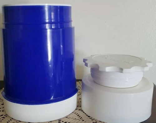 Vintage ~ Thermos ~ 10 Oz. Insulated Food Jar ~ 70F~ Narrow Neck ~ Blue & White Item image 8