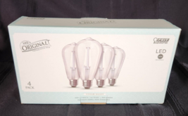 (4-Pk) Feit Electric Edison Style Antique Filament ST19 LED Light Bulb 6... - $23.75