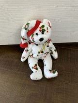 Ty Beanie Baby 1998 Holiday Teddy 8 Inch Plush Stuffed Animal Toy - £7.42 GBP