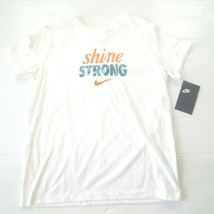 Nike Girls Shine Strong Swoosh Shirt - CT4470 - White 100 - Size L - Nwt - £7.98 GBP