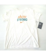 Nike Girls SHINE STRONG Swoosh Shirt - CT4470 - White 100 - Size L - NWT - £7.85 GBP