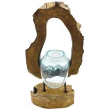 Fused Glass Hanging Vase on Wood - £47.16 GBP