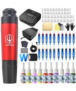 Tattoo Kit Complete For Permanent Makeup Tattoo Pen Machine with Needles... - $33.16+