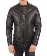 Mens Leather Jacket Stylish Genuine Lambskin Motorcycle Bomber Biker Jac... - €100,22 EUR