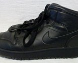Nike Air Jordan 1 Retro Mid GS Black/Black-Dark Grey 554725-021 Size 6Y  - £98.56 GBP