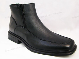 Men&#39;s Winter Boots Black Leather Ankle Fur Lined Both Side Zipper, Sizes... - €26,56 EUR+