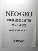 Neo Geo SNK System Original MVS -2-25 Video Arcade Game Service Operator Manual - £17.42 GBP