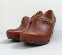 Dansko Riki Womens Size 41 US 10.5-11 Brown Leather Clogs Mules Shoes Heels - £30.29 GBP