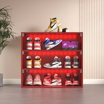 Red LED Lighted Shoe Display Box - 3-Tier with Glass Doors - $2,753.00 MXN