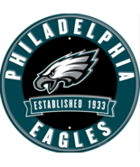 Philadelphia Eagles NFL Licensed Embossed 12&quot; Diameter Circular Sign NEW! - $16.13