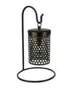 Black Metal Cage Hanging LED Accent Light with Stand - £17.95 GBP