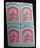 Four MNH 1960 4c. U.S. Postage Stamps for the Mexican Independence 1810-... - $36.91 MXN