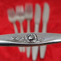 6X Oneida Lasting Rose Oneidacraft Deluxe Stainless Spoon Forks Butter K... - $16.98