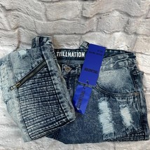 Trillnation Stone Wash Moto Affliggere Jeans Taglia 36 Nwt 7 Tasca Gamba... - $31.17