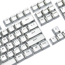 Electroplated Silver Backlit Keycap,104pcs PBT,Keycaps,Artisan Keycap,Keycap Set - £29.33 GBP