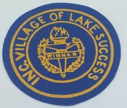 Vintage Felt Patch - Incorporated Village of Lake Success New York &quot;Winner&quot; 5&quot; D - £24.03 GBP
