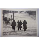 Vintage A Group Of People Walking A Sky Trail Black &amp; White Photo 1960s - £2.24 GBP