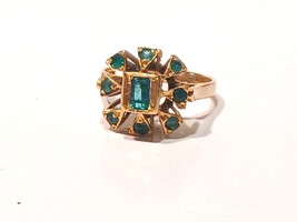 Natural Colombian Emerald &amp; 18K Gold Ring ~ Ship Wreck Inspired - £1,895.31 GBP